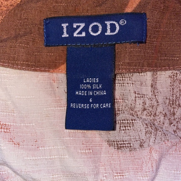 100% Silk Vintage Izod Sleeveless Blouse - Picture 5 of 6